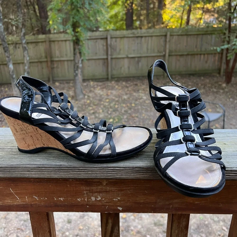 Impo Stretch Slip on Strappy Wedge Shoe size 7 1/2